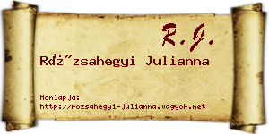 Rózsahegyi Julianna névjegykártya