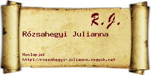 Rózsahegyi Julianna névjegykártya
